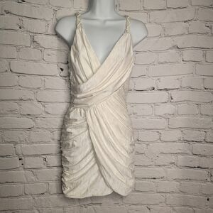 DO+BE Cream Draped Mini Dress